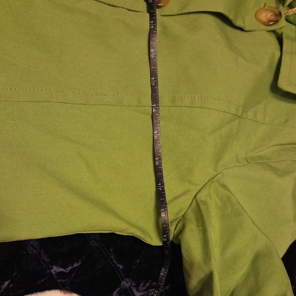 Old Navy Lime Green Single-Breasted Trench Coat - Picture 6 of 8